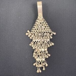 Vintage Tassel Key Chain Holder Silver tone Etruscan with Metal Balls - Unique